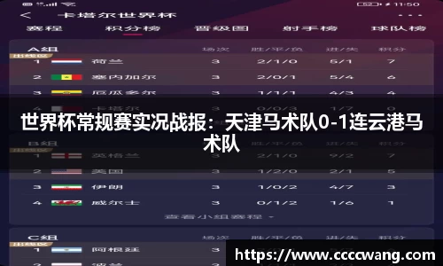 世界杯常规赛实况战报：天津马术队0-1连云港马术队